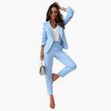 Women's Suit Set with Blazer and Straight Pants