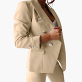 Women's Suit Set with Blazer and Straight Pants