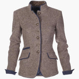 Women's Blazer with Notched Lapel and Front Buttons