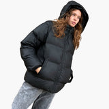 Women’s Down Jacket with Hood and Zipper