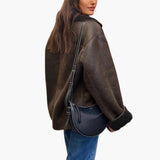 Women's Fleece Jacket with Notched Collar and Front Pockets