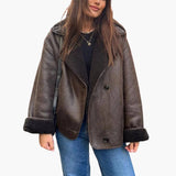 Women's Fleece Jacket with Notched Collar and Front Pockets