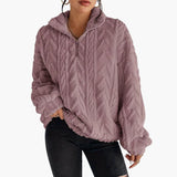 Women's Fleece Pullover with Cable Pattern