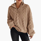 Women's Fleece Pullover with Cable Pattern