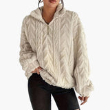 Women's Fleece Pullover with Cable Pattern