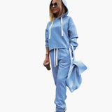 Women's Hoodie and Jogger Set with Drawstrings
