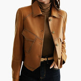 Women's Brown Jacket with Long Sleeves