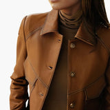 Women's Brown Jacket with Long Sleeves