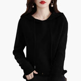 Women's Knitted Hoodie with Long Sleeves