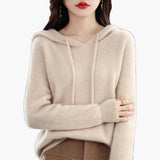 Women's Knitted Hoodie with Long Sleeves