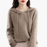 Women's Knitted Hoodie with Long Sleeves