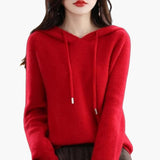 Women's Knitted Hoodie with Long Sleeves