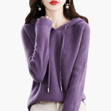 Women's Knitted Hoodie with Long Sleeves