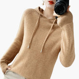 Women's Knitted Hoodie with Long Sleeves