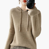 Women's Knitted Hoodie with Long Sleeves