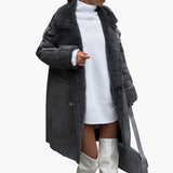 Women’s Long Coat with Lapel Collar