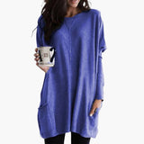 Women's Long Sweater with Round Neck