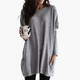 Women's Long Sweater with Round Neck