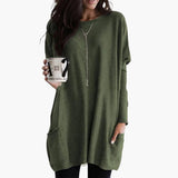 Women's Long Sweater with Round Neck