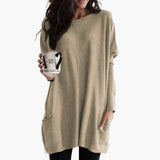 Women's Long Sweater with Round Neck