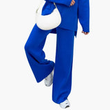 Women's Loungewear Set with Sweater and Wide Leg Pants