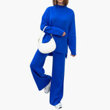 Women's Loungewear Set with Sweater and Wide Leg Pants