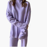 Women's Loungewear Set with Sweater and Wide Leg Pants