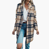 Women's Long Coat with Button Closure