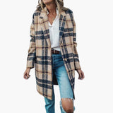 Women's Long Coat with Button Closure