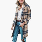 Women's Long Coat with Button Closure