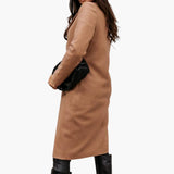 Women's Long Coat with Collar and Buttons