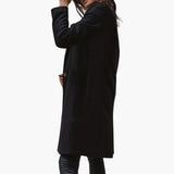 Women's Long Coat with Notched Collar