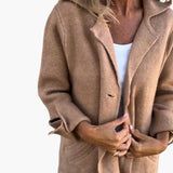 Women’s Long Coat with Buttons and Pockets
