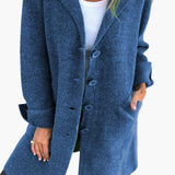 Women’s Long Coat with Buttons and Pockets