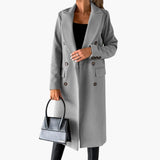 Women’s Coat with Lapel Collar and Buttons