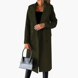 Women’s Coat with Lapel Collar and Buttons