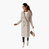 Women’s Coat with Lapel Collar and Buttons