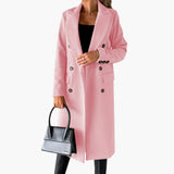 Women’s Coat with Lapel Collar and Buttons