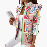 Women's Pattern Jacket with Zipper