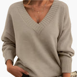 Women's Oversized Sweater with V-Neck