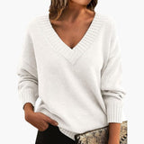 Women's Oversized Sweater with V-Neck