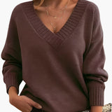 Women's Oversized Sweater with V-Neck