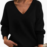 Women's Oversized Sweater with V-Neck