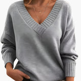 Women's Oversized Sweater with V-Neck