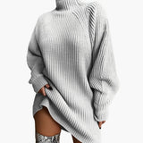 Women's Oversized Turtleneck Sweater with Long Sleeves