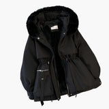 Women's Parka with Hood and Adjustable Waist