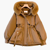 Women's Parka with Hood and Adjustable Waist