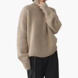 Women's Sweater with Turtleneck and Ribbed Cuffs