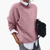 Women's Round Neck Sweater with Long Sleeves