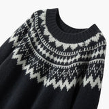 Women's Sweater with Round Neck and Knit Pattern